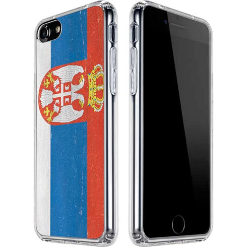 Serbia Flag Distressed iPhone SE (2nd & 3rd Gen) Clear Case